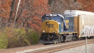 Spooky train horn on CSX 4552  Cuyahoga Falls OH  112021 [upl. by Honor]