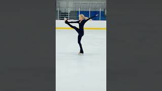 ice skating dance 🖤👀 ice sketch dance shorts video germany canada india france [upl. by Nylhtak]