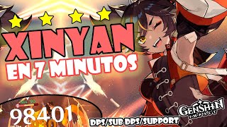 XINYAN BUILD GOD DPS EN 5 MINUTOS 🎸🔥  Genshin Impact  Guía build Xinyan Support [upl. by Isaak]