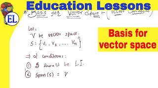 Basis for Vector Space Vector Calculus and Linear Algebra [upl. by Uile]