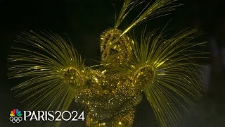 Golden Voyager encounters Nike the goddess of victory at Closing Ceremony  Paris Olympics [upl. by Nibbs]