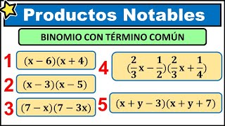 Productos Notables Binomio con Término Común  Binomios con fracciones [upl. by Capwell333]