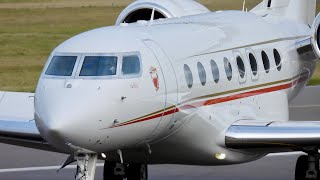 Bahrain Royal Flight Gulfstream G650 quotSalhiyaquot A9CBAH closeup at Cambridge [upl. by Aiyot]