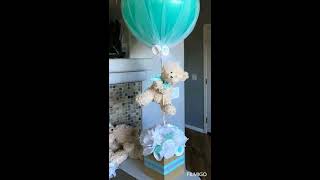 Centros de mesa para baby shower de niño Centerpieces for boy baby shower [upl. by Cyd993]