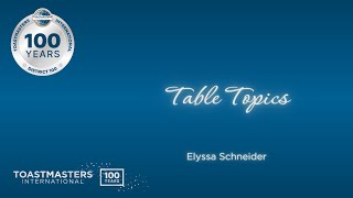 Table Topics Contest  Elyssa Schneider [upl. by Yeung18]