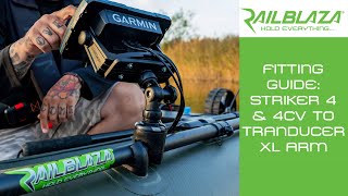 How To Fit Garmin Striker Plus 4 amp 4CV Transducer To RAILBLAZA Transducer Mounts [upl. by Ennahoj]