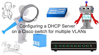 How to configure a DHCP Server for multiple VLANs on a Cisco switch [upl. by Edmondo]