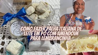 Como fazer palha italiana de leite em pÃ³ com amendoim para lembrancinha de casamento passo a passo [upl. by Suu]