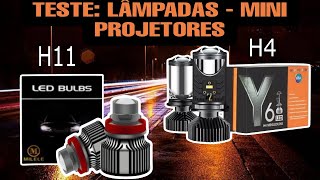 Farol led lâmpada H4 e H11 6500K mini projetor [upl. by Firahs]