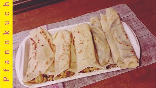 How To Make PfannKuchen  Eierkuchen  BASICSKuchenPfann Chicken Roll By pakistani Channel Germany [upl. by Ajile149]