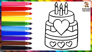 Dibuja y Colorea Un Pastel De Cumpleaños Arcoiris 🎂🌈 Dibujos Para Niños [upl. by Pooi]