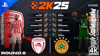 OLYMPIACOS vs PANATHINAIKOS in GREEK DERBY rivalry  EUROLEAGUE 2K25 PS5 4K60 Realistic Gameplay [upl. by Correy604]