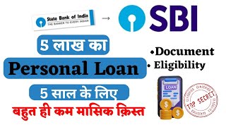 SBI 5 lakh personal loan interest rate EMI Calculator  Documents  up to 40 lakh personal loan [upl. by Sacksen]