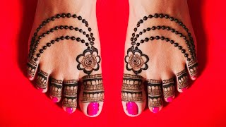 Easy Leg Mehndi Design  Simple Feet Mehendi Design  Pair Ka Mehndi Design  Foot Mehndi Design [upl. by Leahcimnhoj]