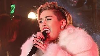 Miley Cyrus New Years Eve quotWrecking Ballquot Performance Times Square [upl. by Staford]