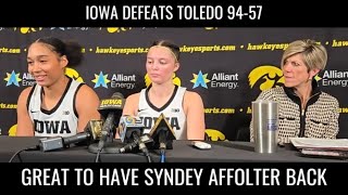 Syndey Affolter Back In Iowas Lineup hawkeyes [upl. by Eeimaj]