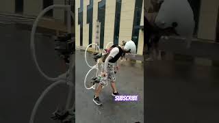 Crazy drone guy will he die drone dronefails cycling drone bicycle bmx [upl. by Oirram]