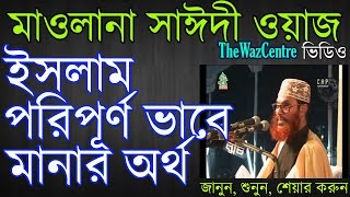 Mawlana Delwar Hossain Saidi waz ইসলাম পরিপূর্ণ ভাবে মানার অর্থ। [upl. by Elnora]