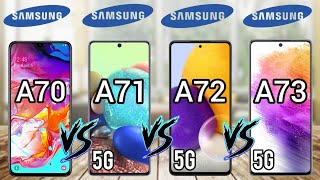 Samsung Galaxy A73 5G Vs Galaxy A72 5G Vs A71 5G Vs A70  Full Comparison 2022 [upl. by Dogs]