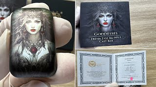 Germania Mint GODDESSES Series FREYJA 2 OZ AG 9999 CAST BAR [upl. by Beckett]