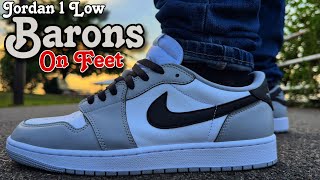 Jordan 1 Low BARONS  Early On Feet Look 👀 [upl. by Shanon]