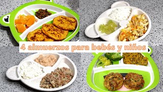 4 almuerzos nutritivos para bebés y niños  Paso a paso [upl. by Clements451]