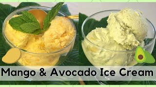 Homemade Mango amp Avocado Ice Cream  Easy Recipe [upl. by Eadas504]