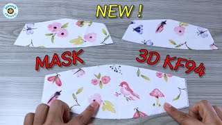 New🔥🔥DIY Mask 3D KF94  Very Cute Face Mask  Very Breathable Face Mask Face Mask Sewing Tutorial [upl. by Ross]