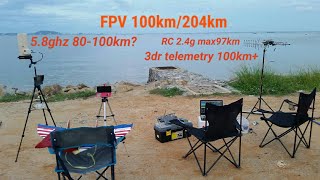 FPV Long Range 58Ghz 100km204km  L9R 3DR 915MHZ  Volantex Phoenix 2400 [upl. by Yelwar]