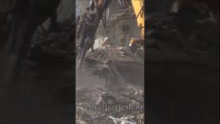 Building Gets Demolished By Crane Wrecking Ball 2 [upl. by Llertnor599]