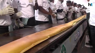 60 Indian chefs try making the worlds largest dosa in Chennai [upl. by Marigold]