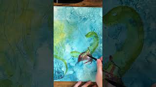 Working on an apple 🍎 on Aquabord watercolorpainting watercolorart paintingvideo applepainting [upl. by Isaacs]