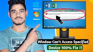 How To Fix Window Cant Access the Specified Device Path or File Doesnt Support Microsoft Slove [upl. by Joselow188]