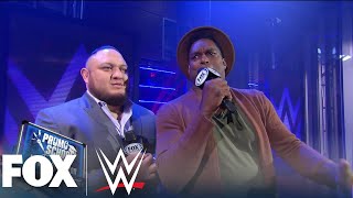 Samoa Joe takes LaVar Arrington to Promo School  WWE BACKSTAGE  WWE ON FOX [upl. by Bj34]