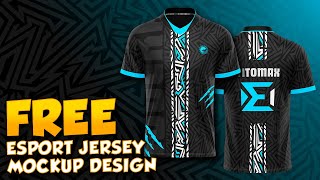 FREE ESPORTS JERSEY MOCKUP DESIGN FREE TSHIRT MOCKUP PSD with PATTERN VNECK [upl. by Oivatco]