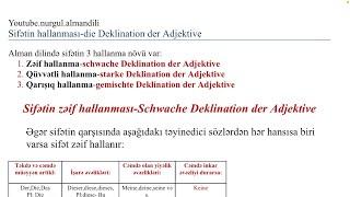 Alman diliSifetin zeif hallanmasi schwache Deklination des Adjektiv [upl. by Karilla]