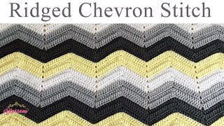 Super Easy Crochet  Ridged Chevron  Zig Zag Stitch step by step [upl. by Anaehs]