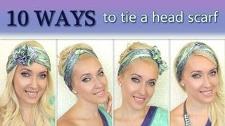 10 different ways to wear 1 scarf on your head How to tie a headscarf turban and headband style [upl. by Nire]