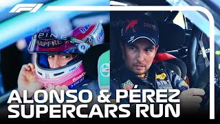 Fernando Alonso And Sergio Perezs Australian Supercars Run  2022 Australian Grand Prix [upl. by Acey]