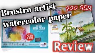 BRUSTRO WATERCOLOR PAPER 200GSM REVIEW good or bad [upl. by Toh554]