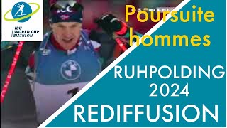 BIATHLON 2024 POURSUITE HOMMES RUHPOLDING 2024 [upl. by Aleac]