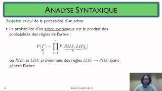 Traitement automatique des langues 611 Analyse syntaxique  grammaire horscontexte probabiliste [upl. by Theresa529]