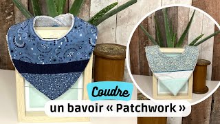 Coudre un bavoir bandana patchwork patrongratuit [upl. by Nealon253]