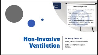 NonInvasive Ventilation Part 1  Webinar Campus  Dr Anoop Kumar A S anoopkumaras [upl. by Lehcem866]