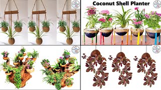 How To Grow Plants Without PotsPlanter Making Without MoneyCoconut Shell Pot MakingPRIYAS DIARY [upl. by Adalard]