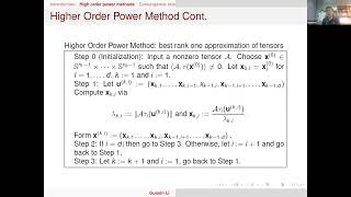 Guoyin Li Convergence Rate Analysis for the Higher Order Power Method in BestRank One Approximation [upl. by Ralaigh]