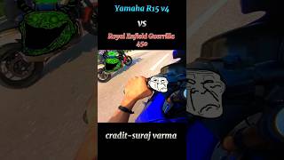 Yamaha R15 v4 vs Royal Enfield Guerrilla 450 🥵🥵shorts virlshorts [upl. by Crofton18]