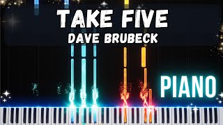 🎵 Dave Brubeck  Take Five  Piano Tutorial Jazz Synthesia [upl. by Hubing]