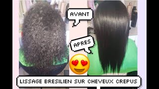 COMMENT FAIRE UN LISSAGE BRESILIEN SUR CHEVEUX AFRO [upl. by Drofwarc]