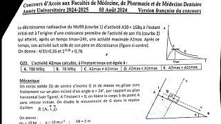 Correction de concours médecine physique chimie 2024 [upl. by Aicineohp]